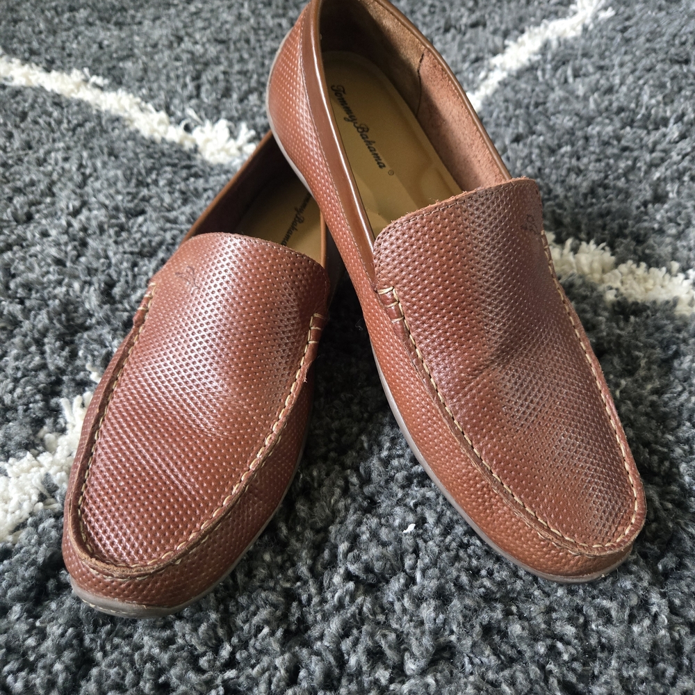 Tommy Bahama Brown Leather Slip-On Loafers Size 11